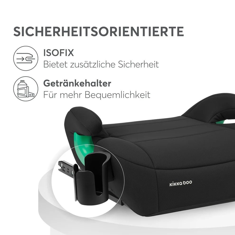 Автокресло-бустер KikkaBoo i-POP i-Size ISOFIX 125–150 см 22–36 кг Черный, фото №2