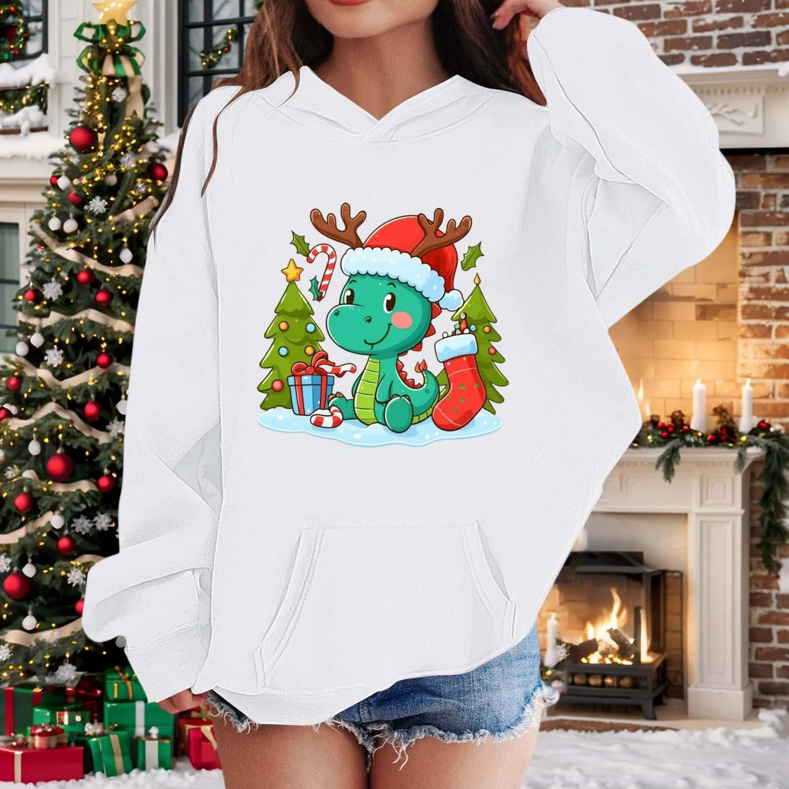 Толстовка для мальчиков 164 - Худи с рождественскими мотивами, фото №3