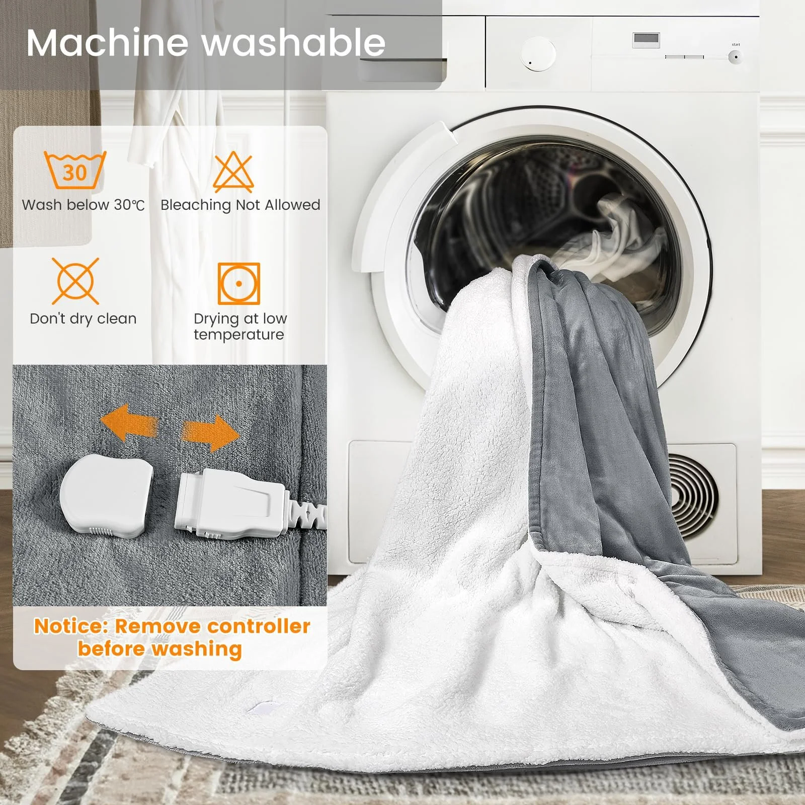 Электрическое одеяло LeaderPro 180 x 160 см, Коричневый, фото №7 Электрическое одеяло LeaderPro 180 x 160 см, Коричневый, фото №7