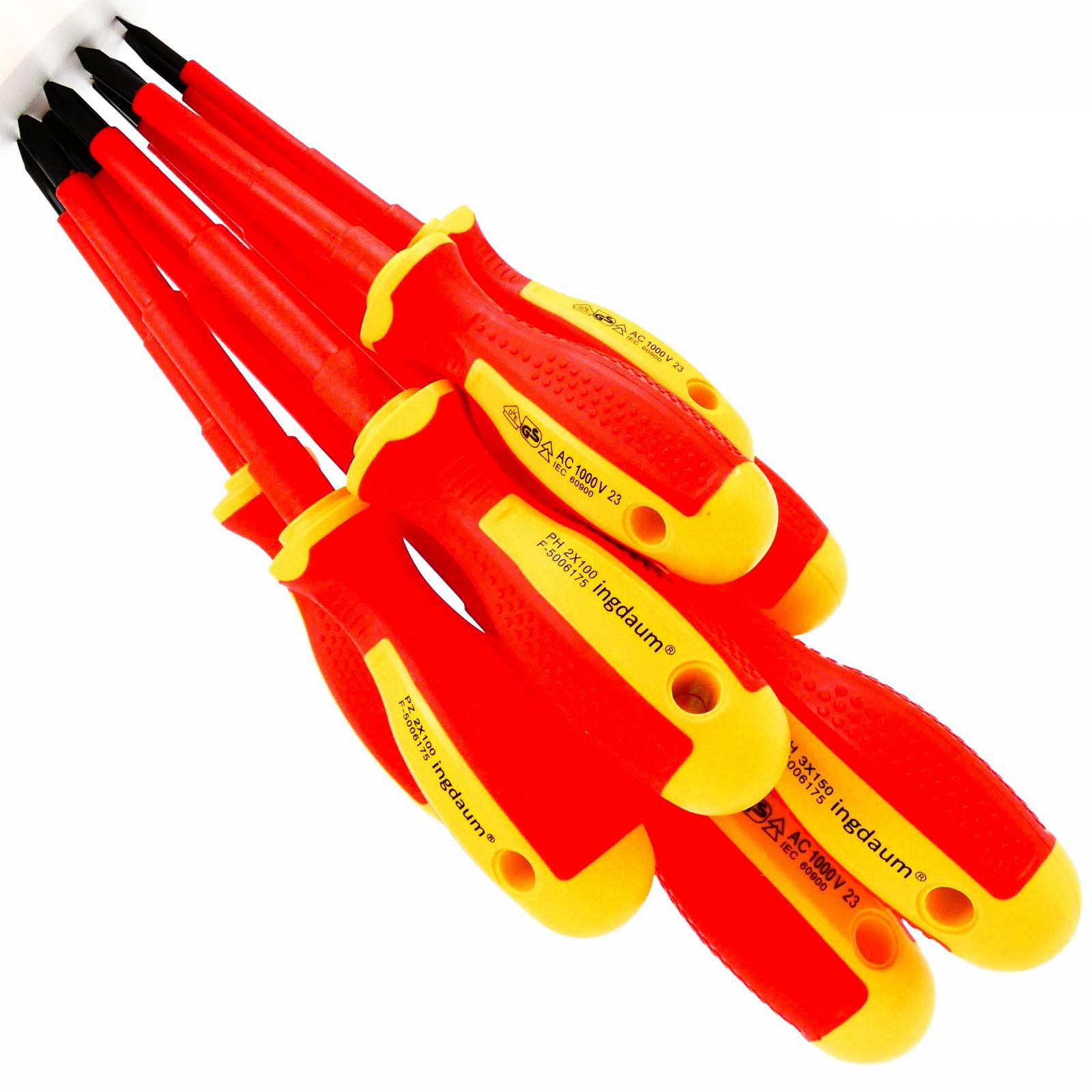 Набор отверток ingdaum VDE 9 шт. изолированные 1000V Slotted PH PZ, фото №3