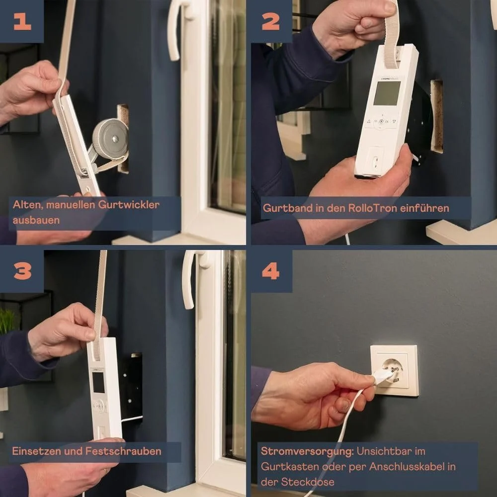 Намотувач стрічки для ролетів RolloTron Home Pilot / 45кг / 6 кв. м / Дисплей / Білий, фото №6 Намотувач стрічки для ролетів RolloTron Home Pilot / 45кг / 6 кв. м / Дисплей / Білий, фото №6