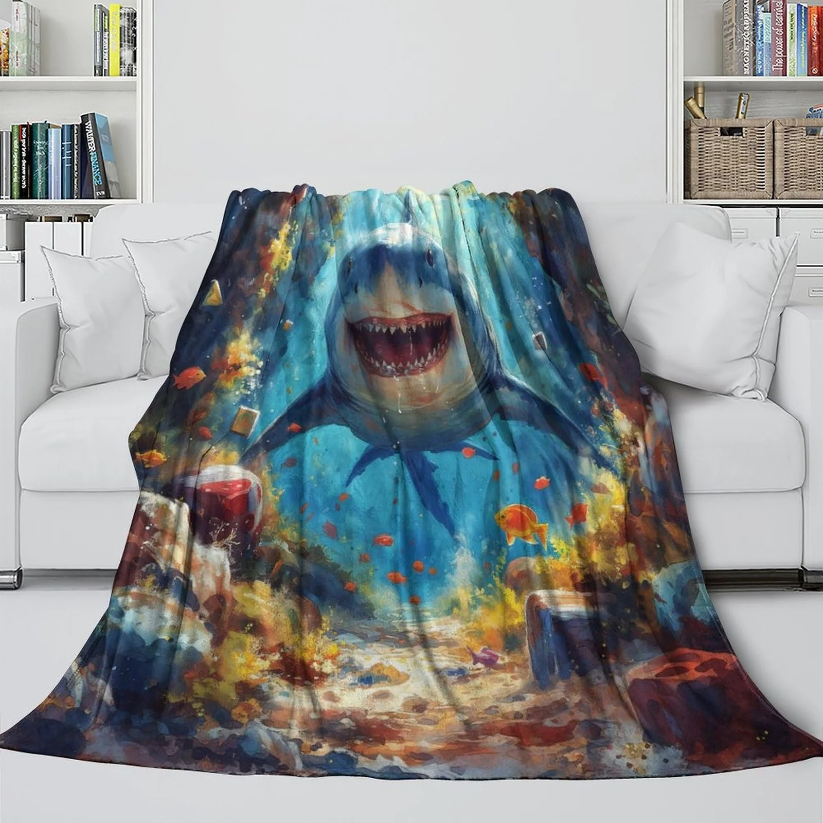 Флісова Покривало VFKLZCNYR Great White Shark Gemütliche Weiche, 200 x 228 см, фото №4