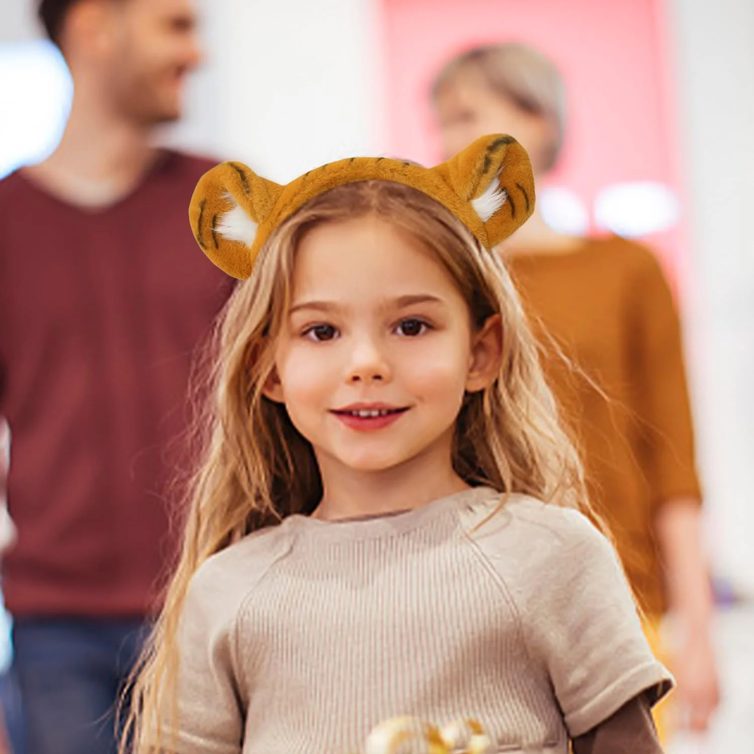 Обруч для волосся Вуха тигра Плюшевий Помаранчевий, фото №4