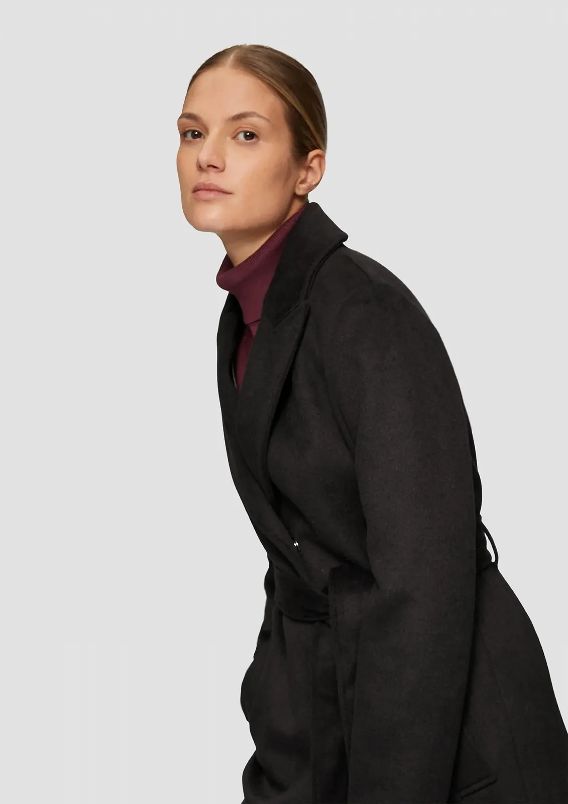 Пальто s.Oliver з вовни з поясом, фото №2 Пальто s.Oliver з вовни з поясом, фото №2