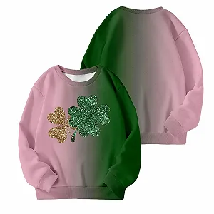 Свитшот для девочки Осень - Повседневный свитшот с круглым вырезом и капюшоном для девочки synthetic.ua - Фото 1