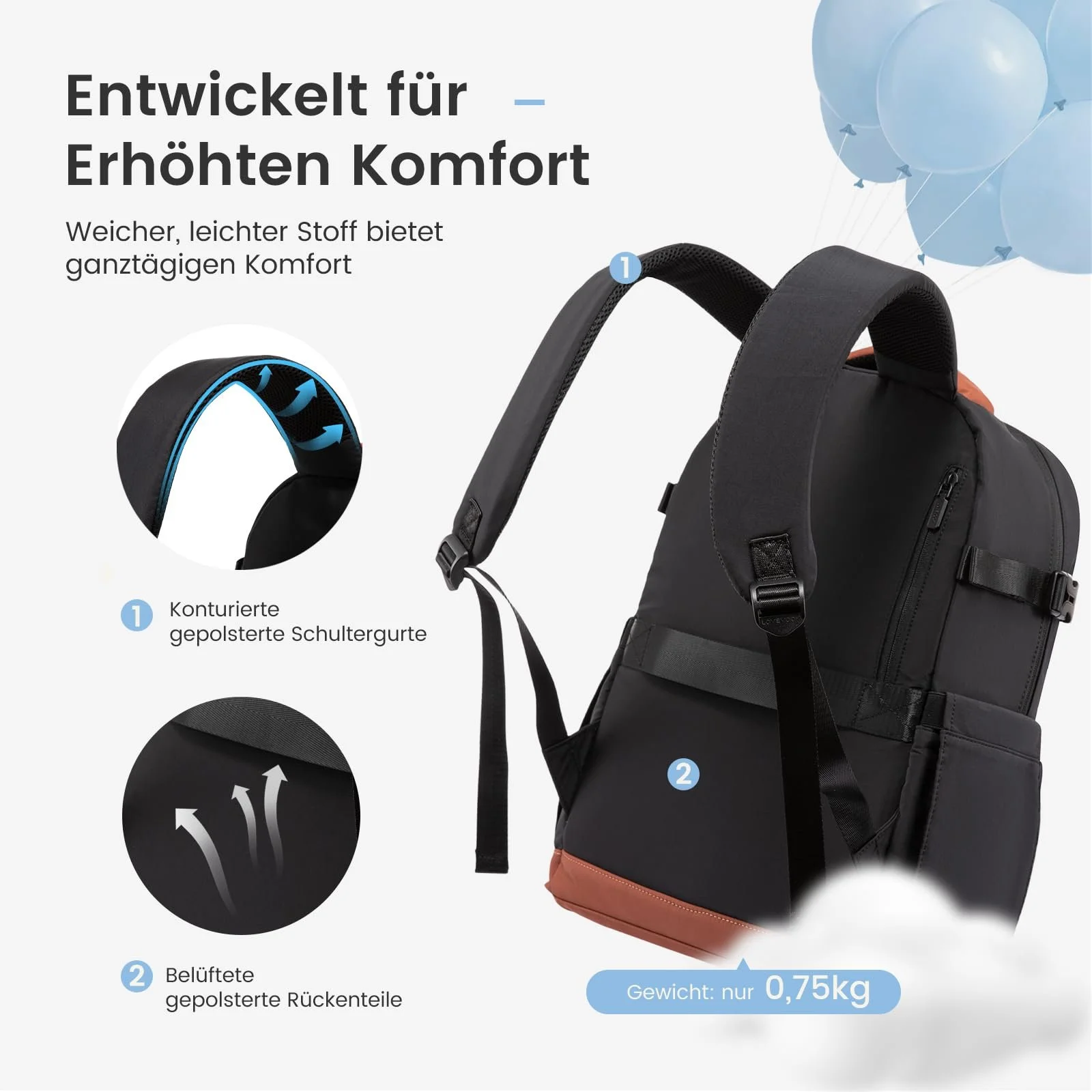 Рюкзак для ноутбука LOVEVOOK Puffer 15.6 дюйма легкий водонепроникний, фото №4 Рюкзак для ноутбука LOVEVOOK Puffer 15.6 дюйма легкий водонепроникний, фото №4