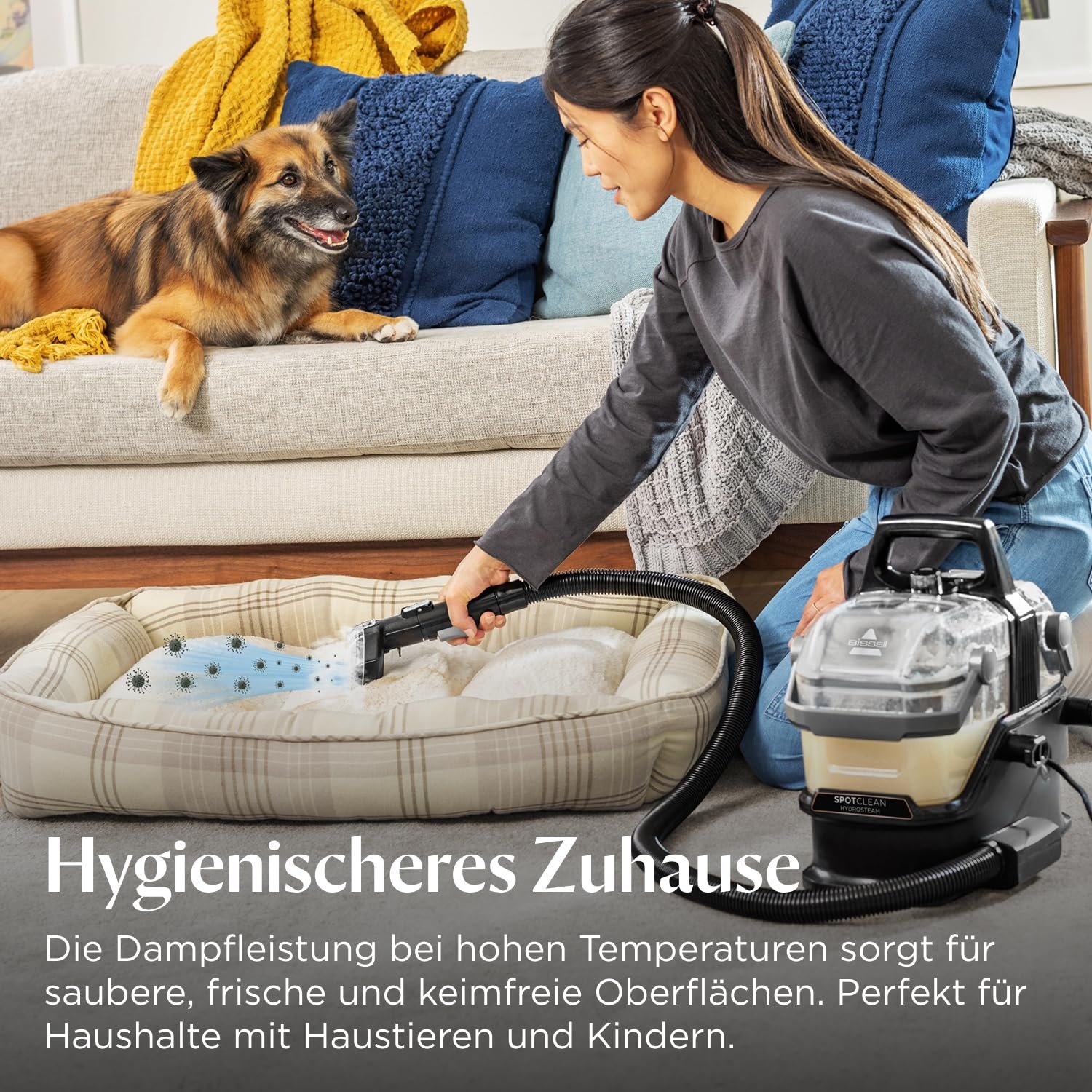 Устройство для чистки обивки BISSELL SpotClean HydroSteam, мощный двигатель 1000 Вт, 3689N, фото №4