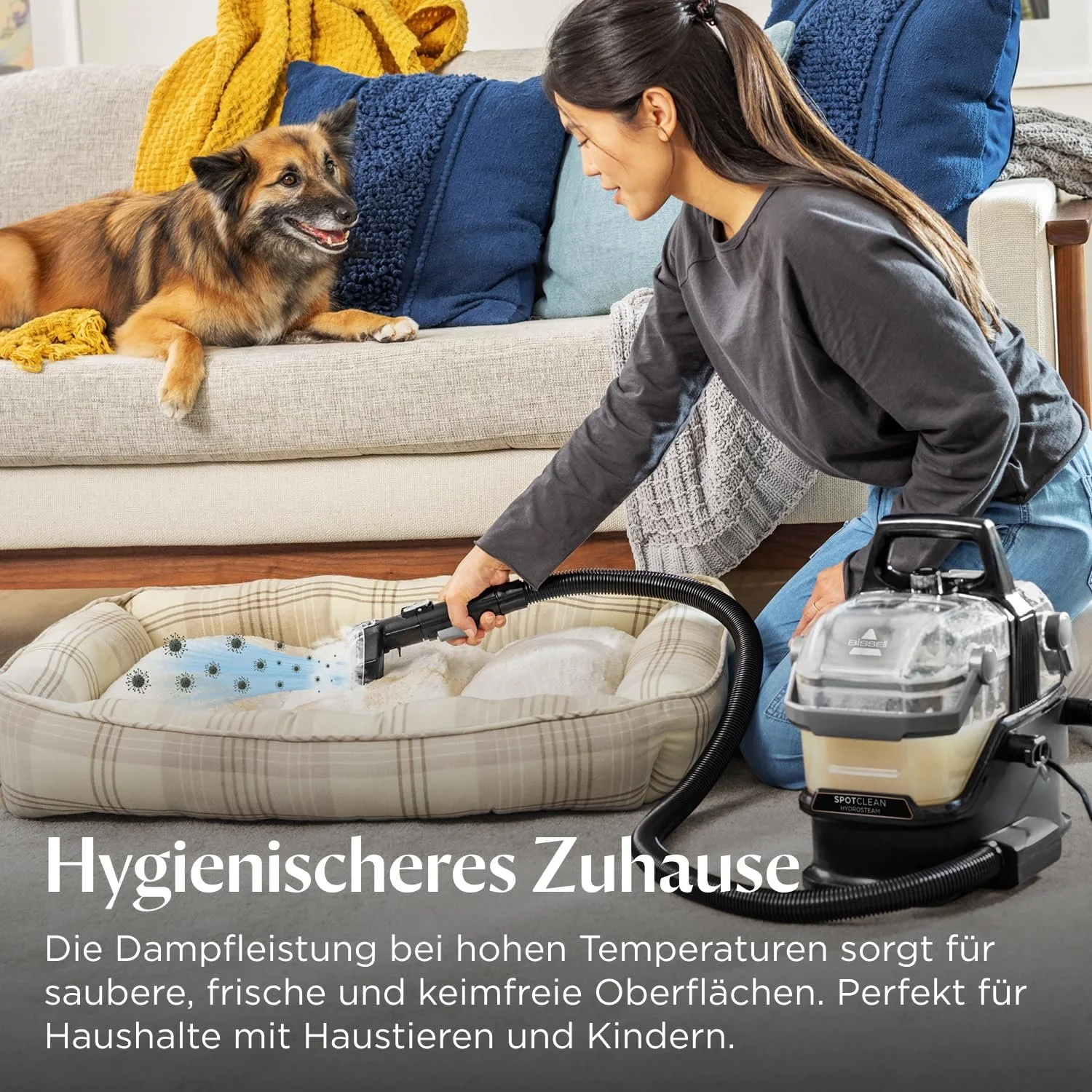 Устройство для чистки обивки BISSELL SpotClean HydroSteam, мощный двигатель 1000 Вт, 3689N, фото №4