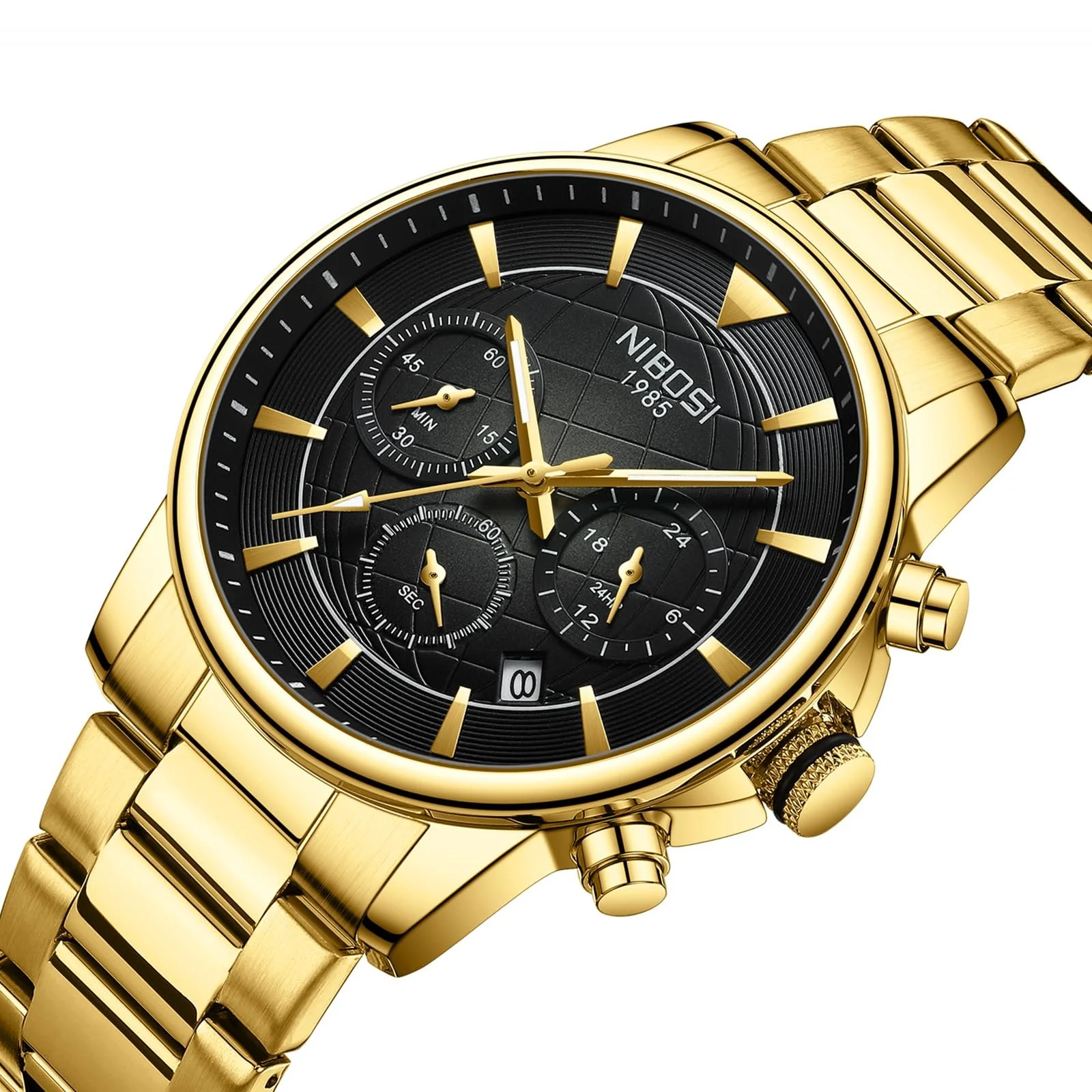 Мужские часы NIBOSI Аналоговые Кварцевые Хронограф Сталь Водонепроницаемые с Люминесцентной Датой, фото №3 Мужские часы NIBOSI Аналоговые Кварцевые Хронограф Сталь Водонепроницаемые с Люминесцентной Датой, фото №3