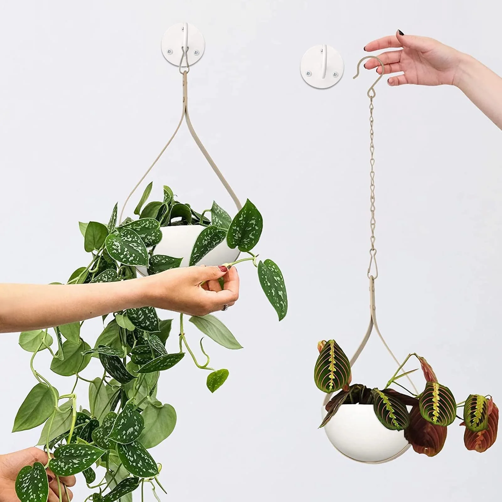 Гачки стельові для підвісних рослин набір 3 штуки метал Білий, фото №4 Гачки стельові для підвісних рослин набір 3 штуки метал Білий, фото №4