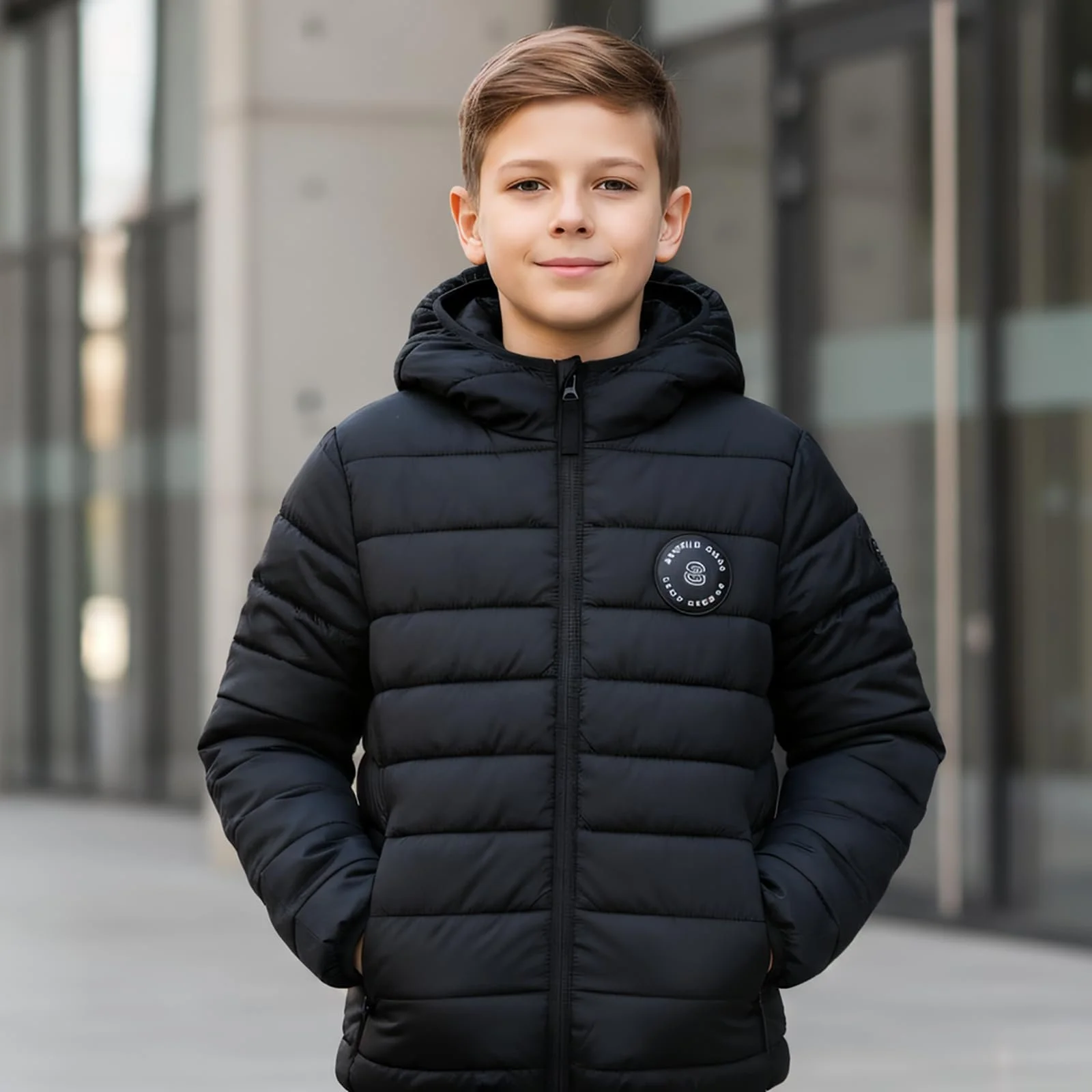 Куртка для хлопчиків з капюшоном Sunny Sprout Легка перехідна Осінь Вітрозахисні рукава, фото №9