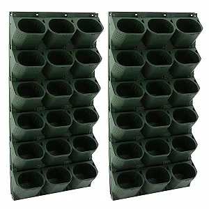 Купить Вертикальное настенное кашпо 36 карманов PP Оливковый - Фото 1 Вертикальное настенное кашпо 36 карманов PP Оливковый - Фото 1