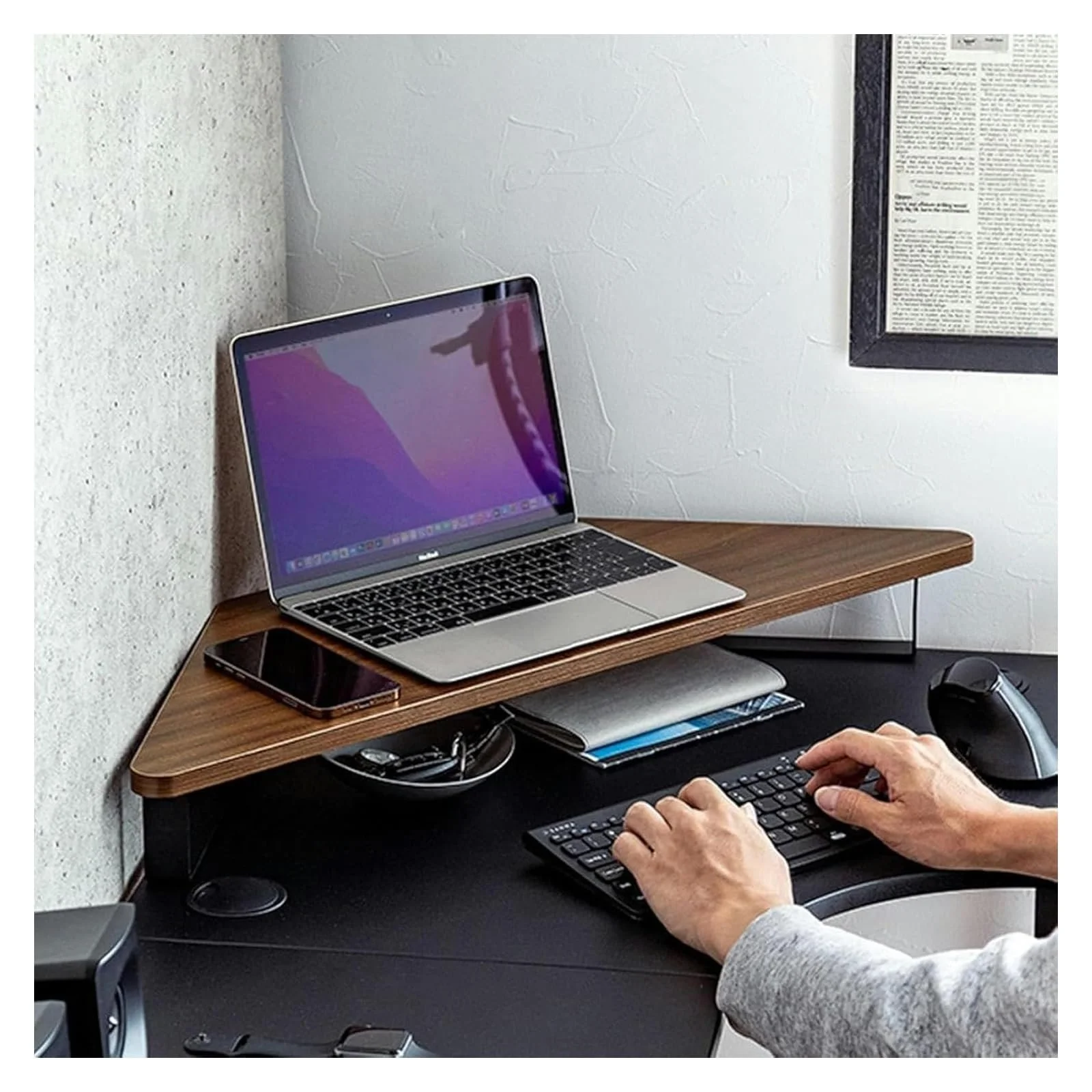 Подставка для монитора Треугольная, Подставка для монитора Треугольная, Настольная угловая подставка, Эргономичная полка для хранения офисных компьютеров, фото №1 Подставка для монитора Треугольная, Подставка для монитора Треугольная, Настольная угловая подставка, Эргономичная полка для хранения офисных компьютеров, фото №1