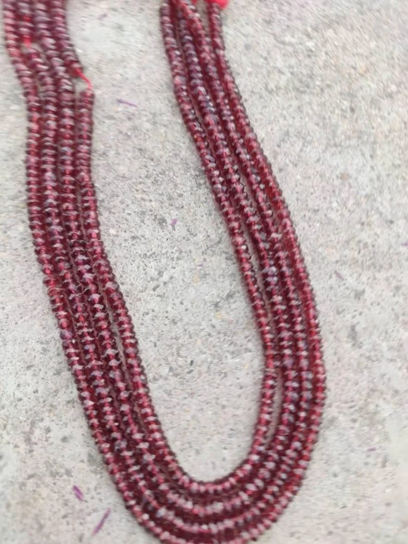 Бусины Гранат Мозамбик Натуральный Круглый Ограненный 4-4.5 мм, фото №3