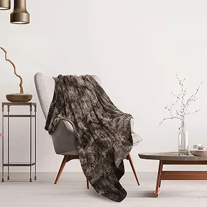 Одеяло PiccoCasa Мягкий искусственный мех Двуспальное двухстороннее Роскошный коврик Tie Dye Shaggy для дивана кровати Плюшевые флисовые одеяла для подарка 152 x 198 см Коричневый synthetic.ua - Фото 1