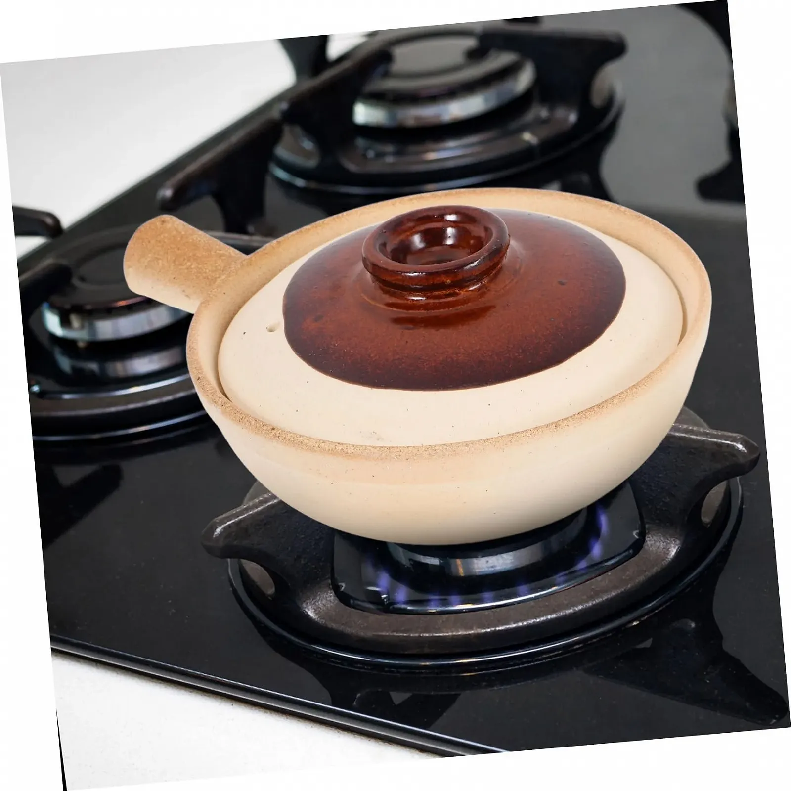 Керамическая кастрюля GALPADA с крышкой терракотовая для духовки и рисовых блюд, фото №7