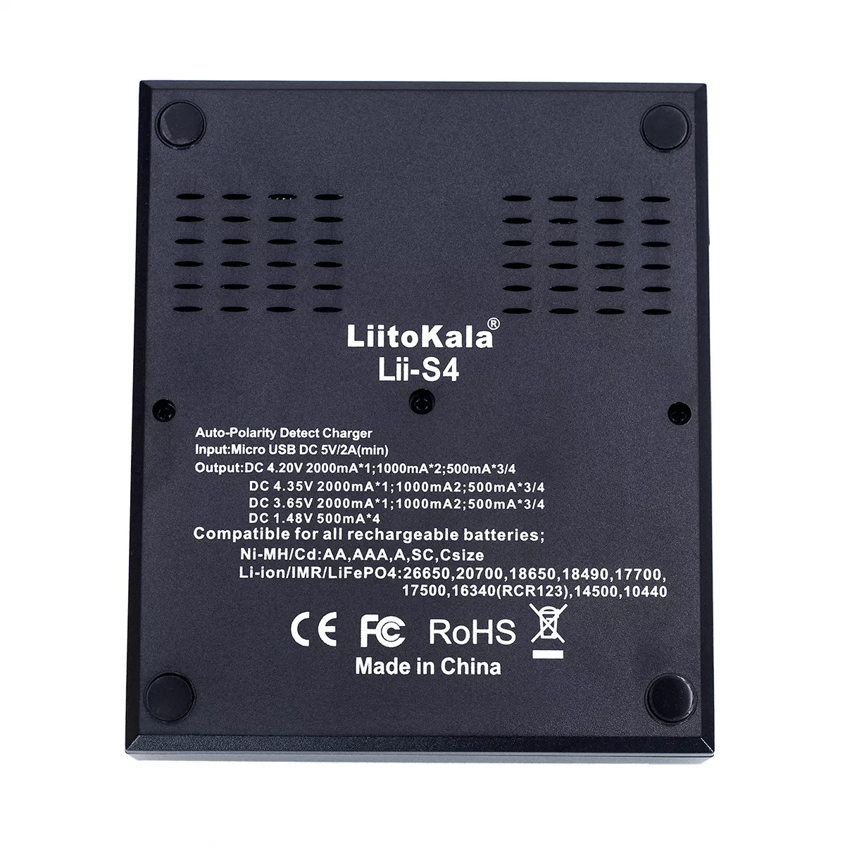 Универсальное зарядное устройство Liitokala Lii-S4 4 канала Ni-Mh/Li-ion/LiFePo4 USB LCD, фото №3 Универсальное зарядное устройство Liitokala Lii-S4 4 канала Ni-Mh/Li-ion/LiFePo4 USB LCD, фото №3
