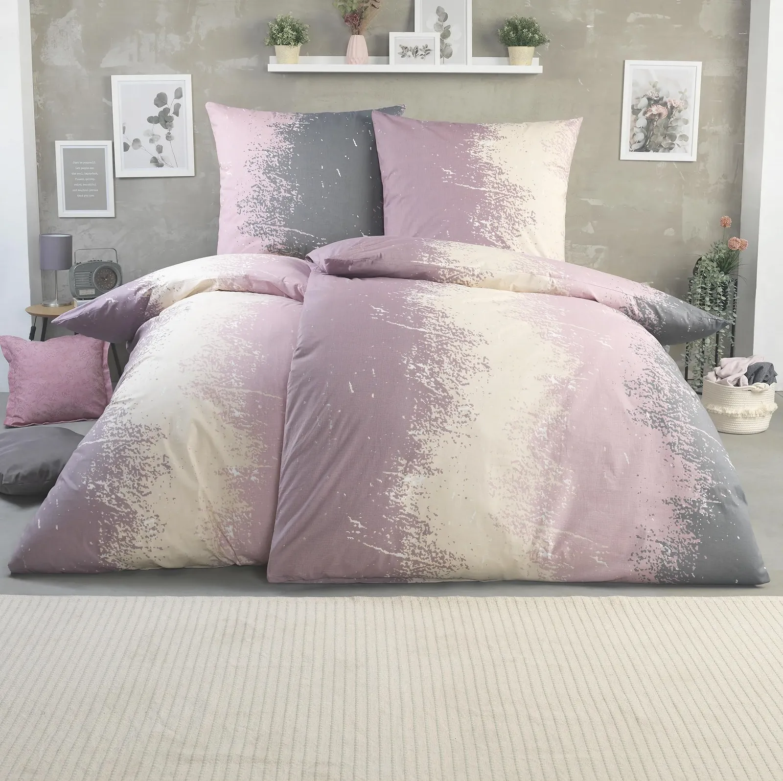 Комплект постільної білизни BaSaTex Flavio 4 предмети 100% бавовна 2 x 135 x 200 см + 2 x 80 x 80 см на блискавці, фото №5