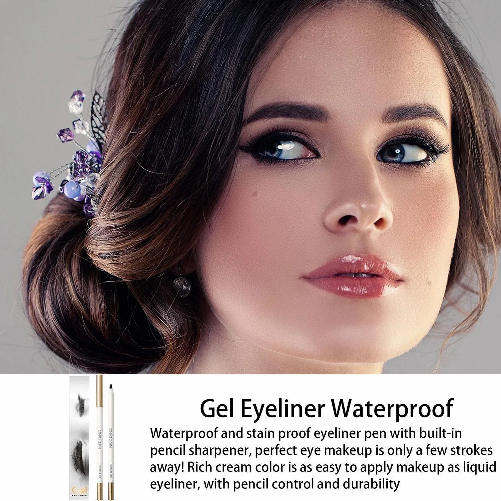 Гель-лайнер Lingjiong, для чувствительных глаз, стойкий, с точилкой, фото №3 Гель-лайнер Lingjiong, для чувствительных глаз, стойкий, с точилкой, фото №3