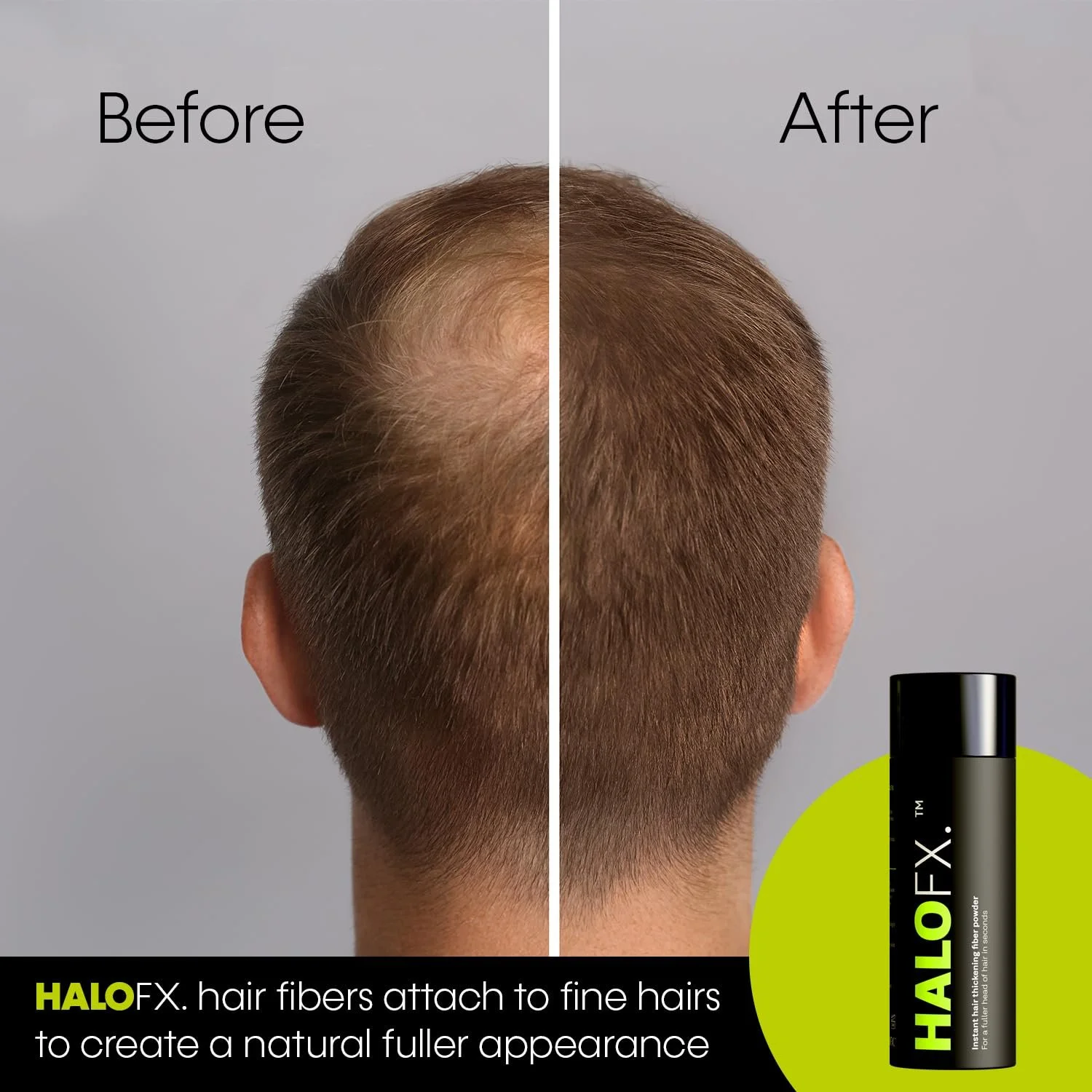 Волокна для волосся HALO FX. Для тонкого волосся | Пудра для волосся для природного вигляду густого волосся, фото №6