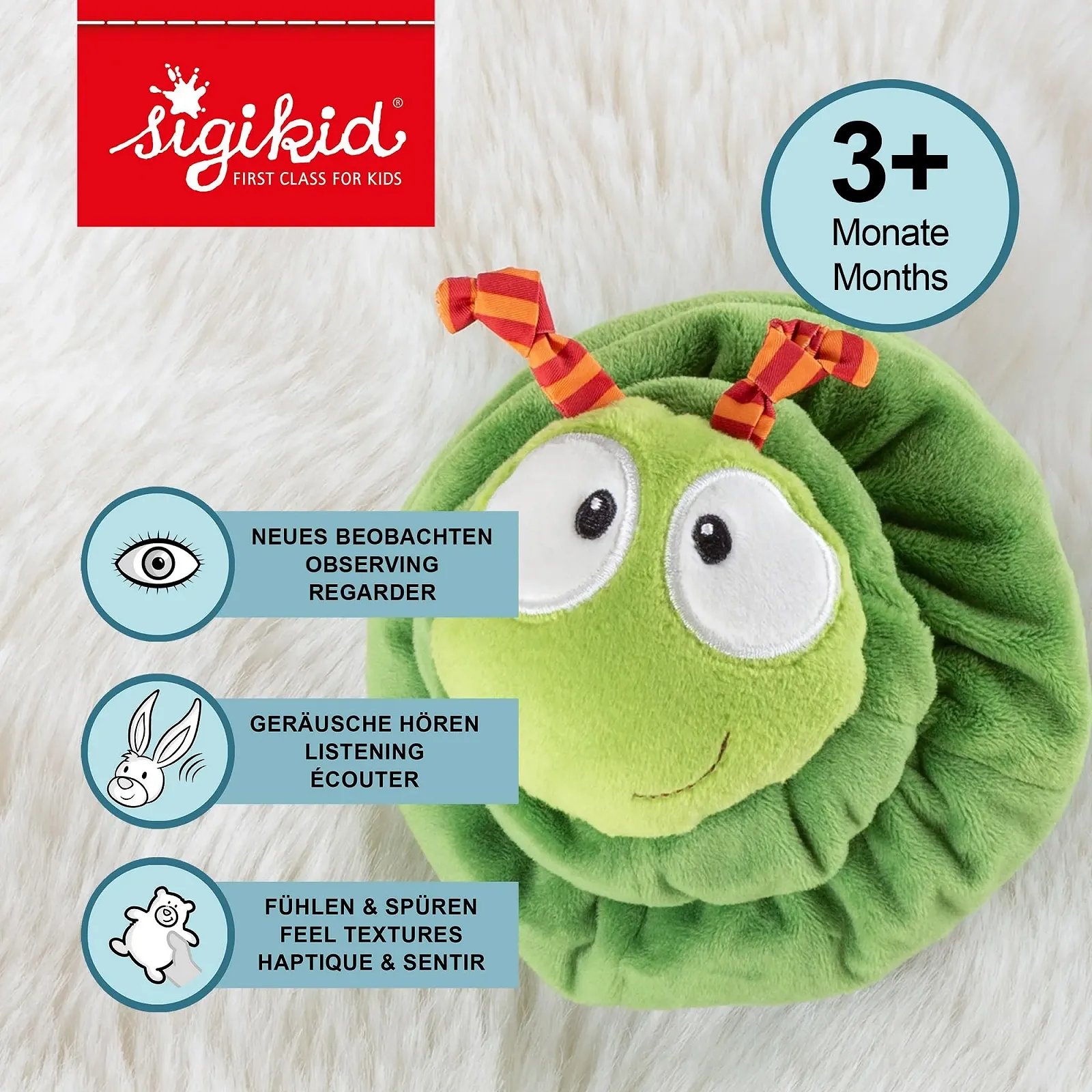 Развивающая игрушка Sigikid Гусеница, зеленый, фото №2