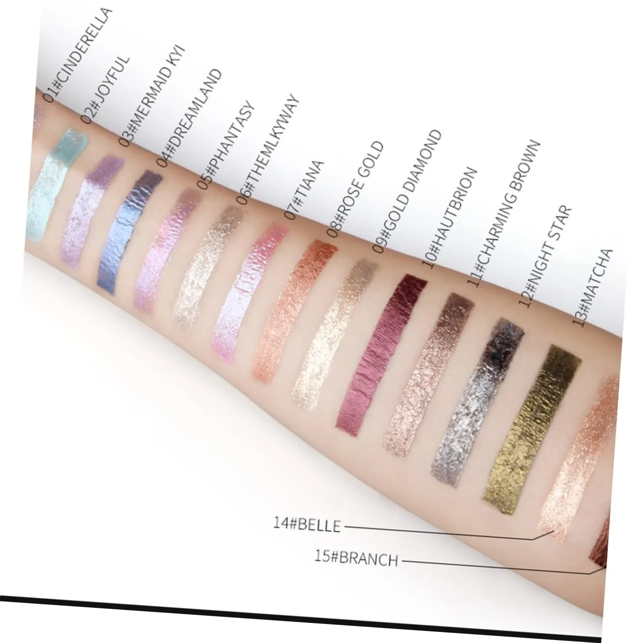 Підводка для очей FRCOLOR, набір, блискітки, рідкі матові тіні, рідкі тіні для повік, мерехтлива Підводка для очей, перламутрові тіні для повік, сяюча пудра для очей, фото №4