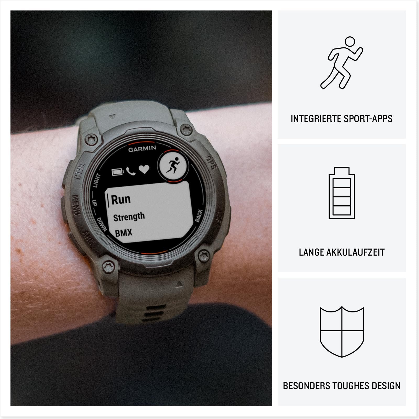 Смарт-часы мультиспортивные GPS Garmin Instinct E 45 мм, дисплей 0.9 дюйма, до 16 дней работы от батареи, фото №3