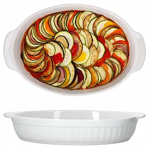 Набір форм для запікання MamboCat 2 шт. овальні керамічні 1,8 л білі - Фото 1