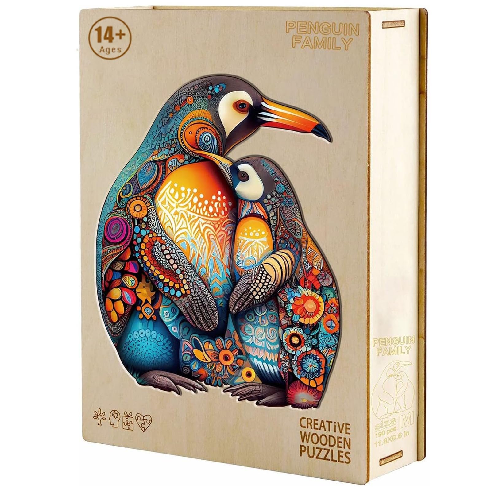 Дерев'яний пазл Penguin 300 деталей 40 x 32,5 см, фото №3 Дерев'яний пазл Penguin 300 деталей 40 x 32,5 см, фото №3