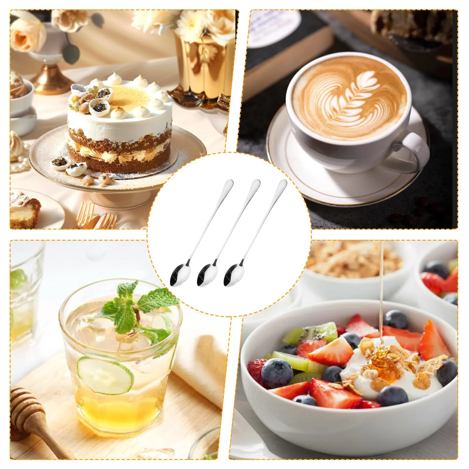 Ложка Довга з нержавіючої сталі 19.5 см, набір 12 штук, фото №7