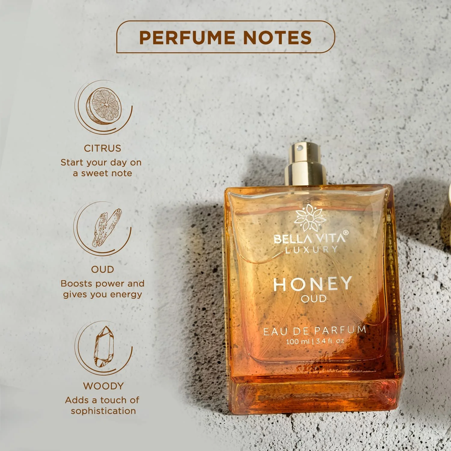 Парфумована вода BellaVita Luxury Honey Oud 100 мл, фото №5