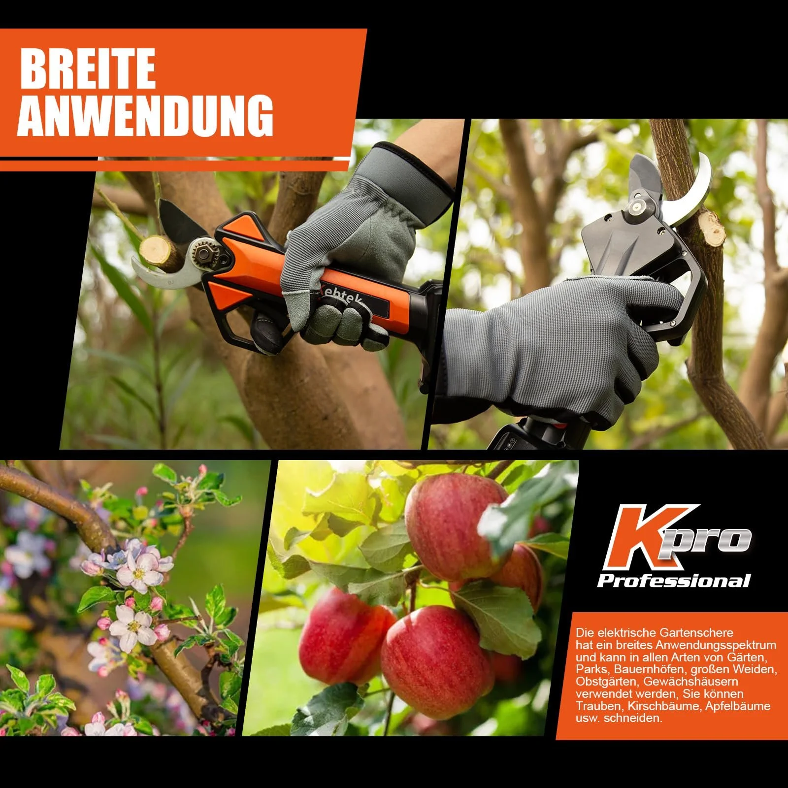 Секатор Kebtek Professional Electric 16.8 V 2 x 2500 mAh, діаметр різу 30 мм, фото №9