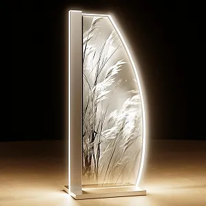Настільна лампа LED Glass Engraving Stems Sail Сріблястий - Фото 1