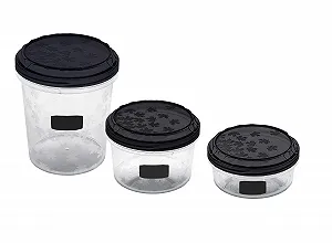 Купити Набір контейнерів для зберігання BranQ Home essential Rukkola Twist з гвинтовими кришками пластикові Чорний - Фото 1 Набір контейнерів для зберігання BranQ Home essential Rukkola Twist з гвинтовими кришками пластикові Чорний - Фото 1