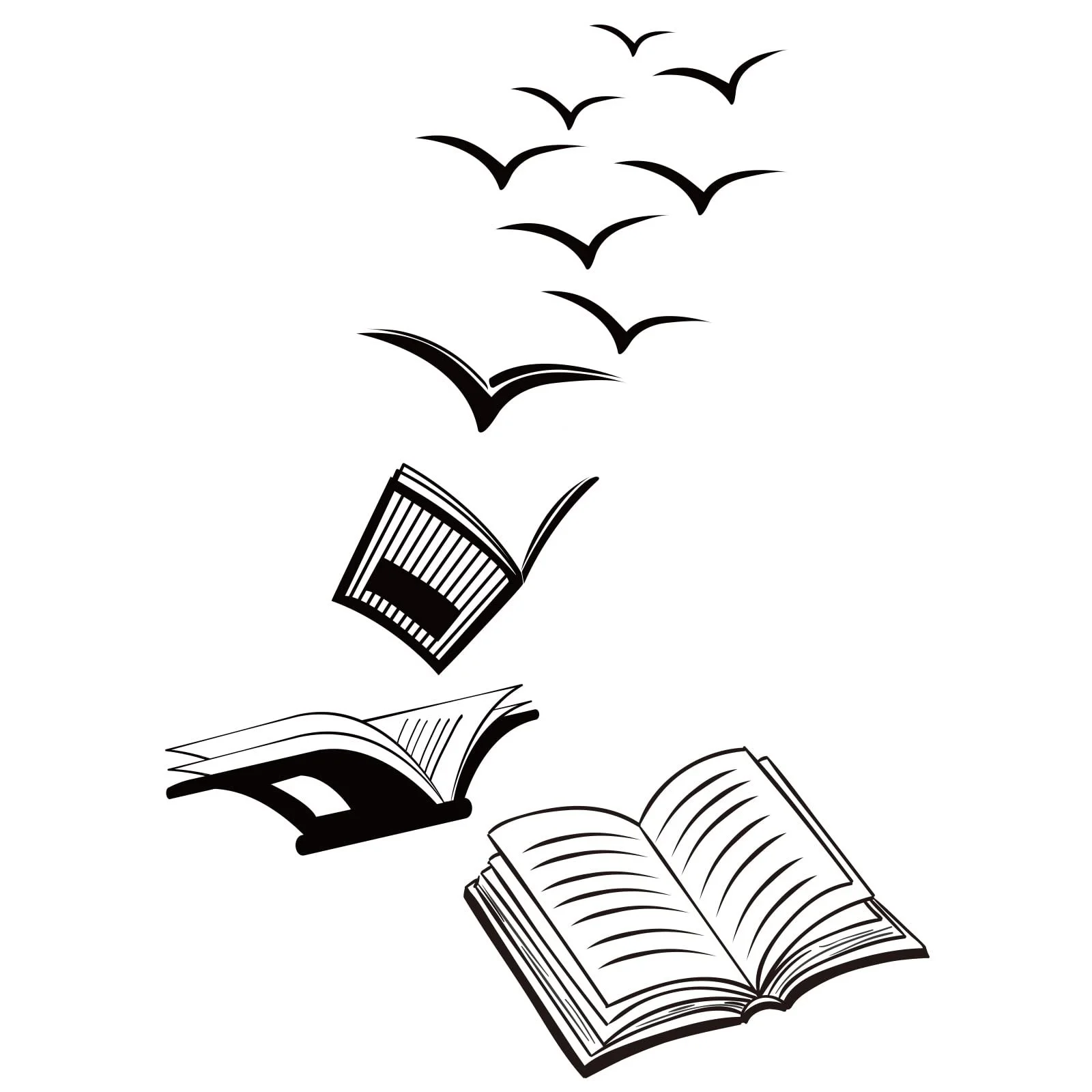 Наклейка на стіну SUPERDANT Книги та птахи Цитати Вінілова, фото №1