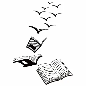 Наклейка на стіну SUPERDANT Книги та птахи Цитати Вінілова - Фото 1