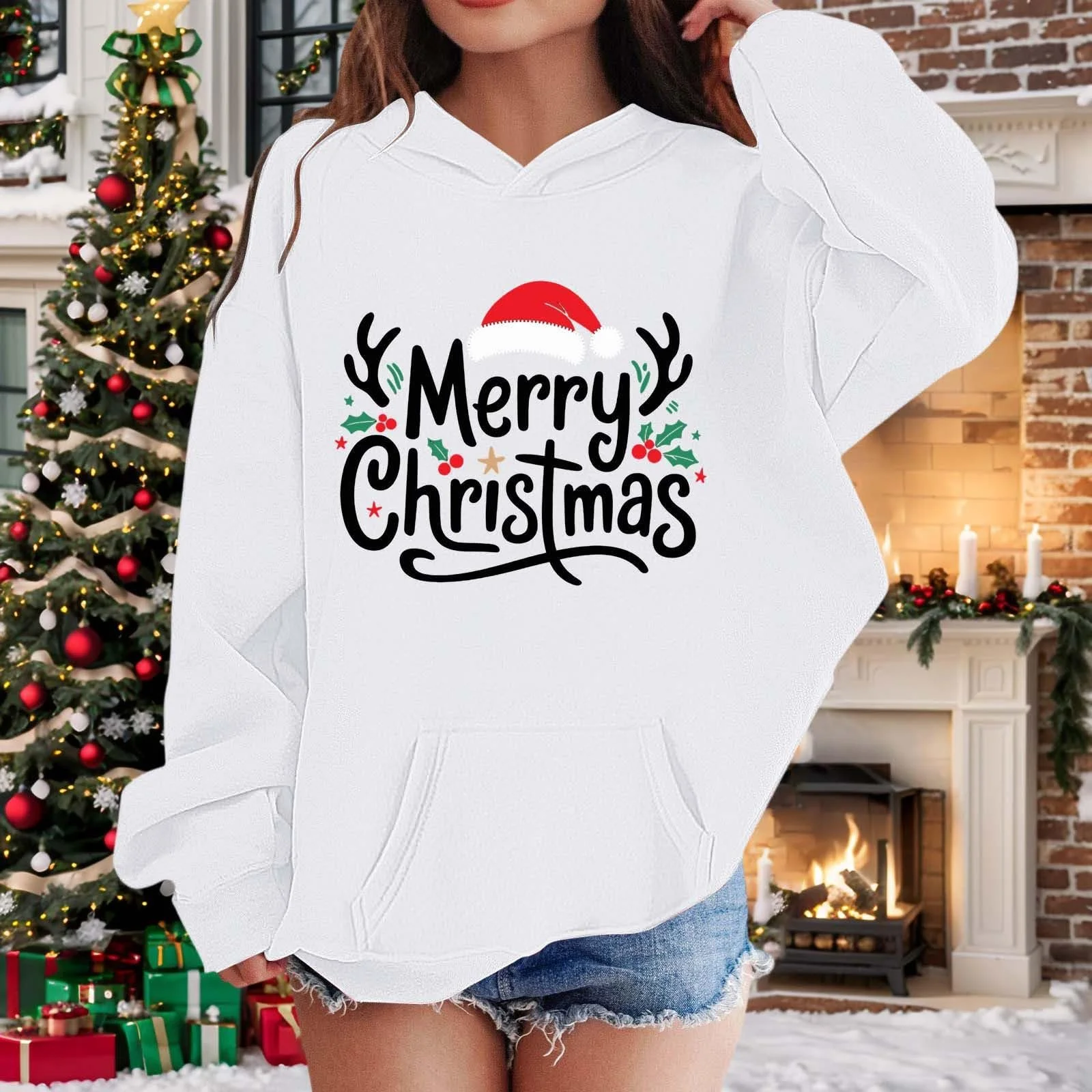 Худи для девочки с рождественскими мотивами, фото №3