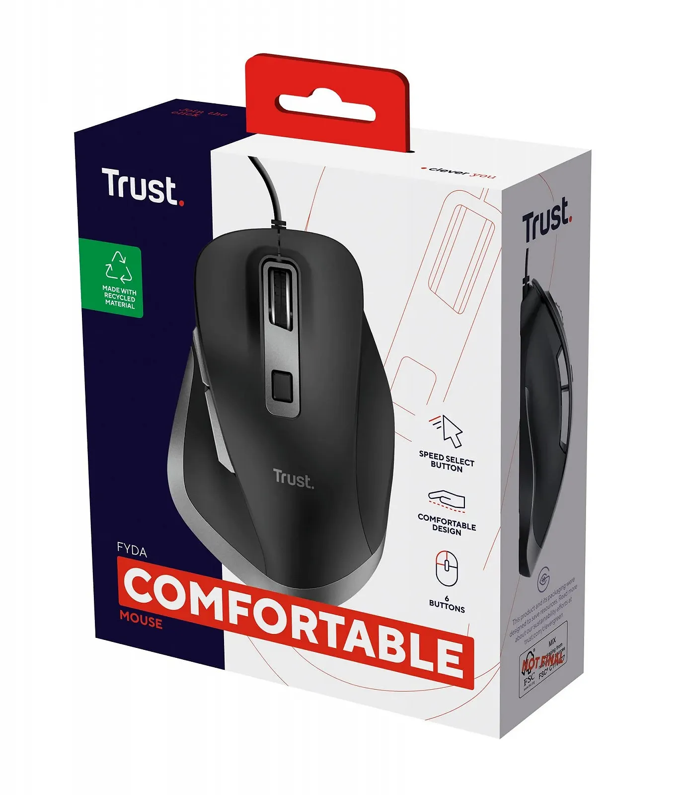 Дротова Миша Trust Fyda 600-5000 DPI, 6 Кнопок, фото №10