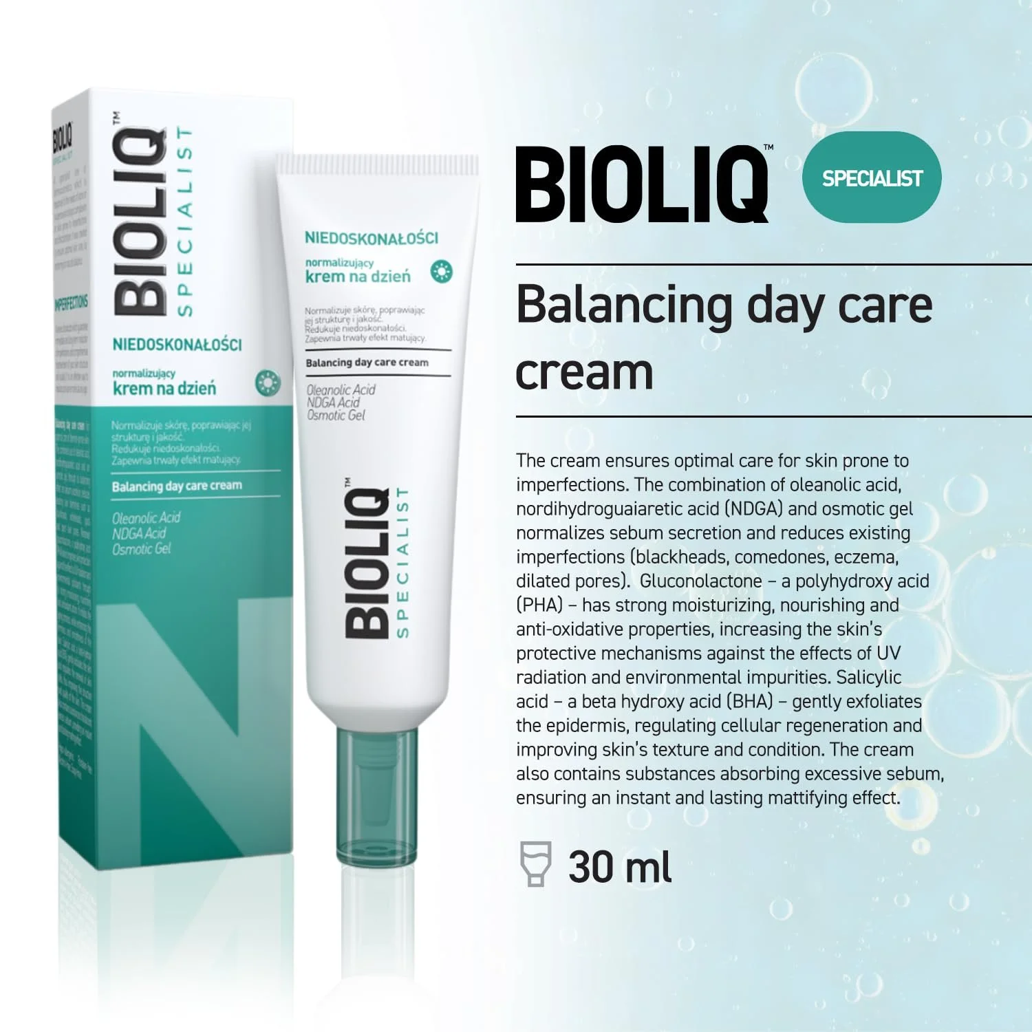 Денний крем Bioliq Specialist Detoxicating Normalizing для шкіри з акне 30 мл, фото №3 Денний крем Bioliq Specialist Detoxicating Normalizing для шкіри з акне 30 мл, фото №3