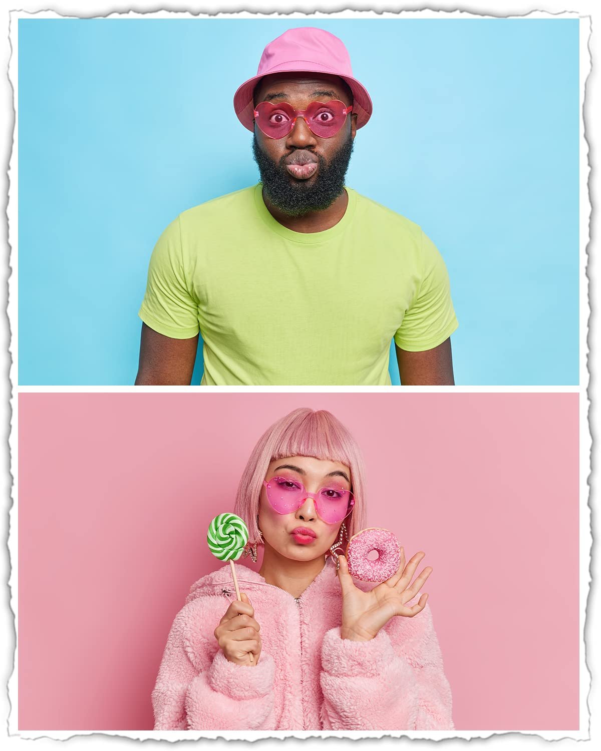 Сонцезахисні окуляри Без оправи Parsup Серце 14 пар Різнокольорові, фото №5