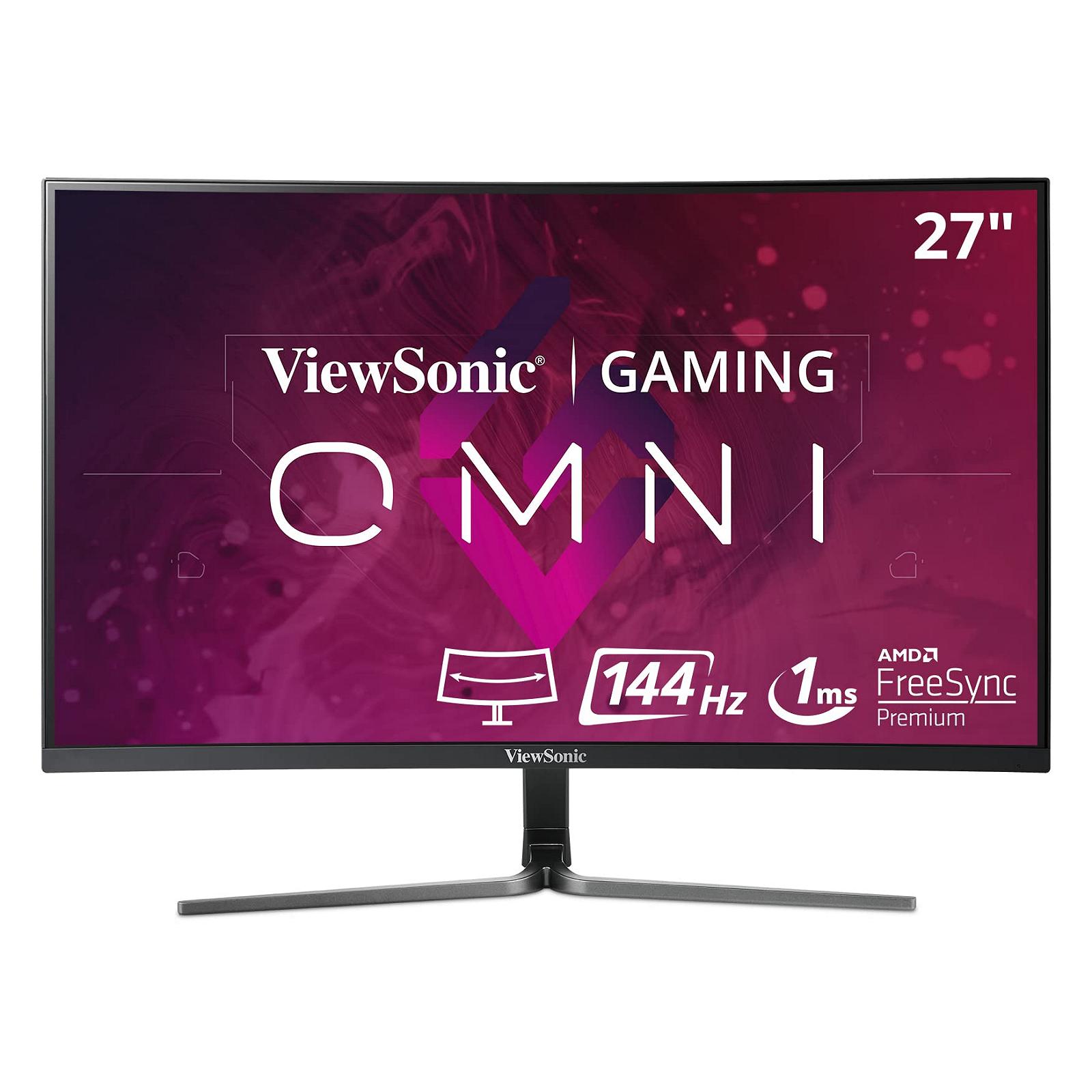 Монітор ViewSonic VX2758-PC-MH 68.6 см (27 дюймів) Геймерський Вигнутий (Full HD, FreeSync, 1 мс, 144 Гц, HDMI, DisplayPort, Low Input Lag) Чорний, фото №1