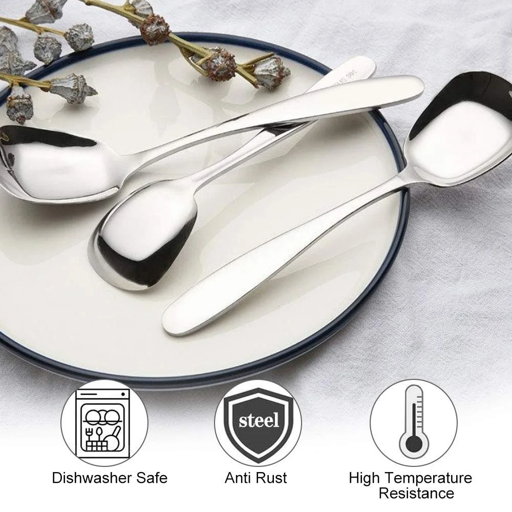 Набір з 3 квадратних ложок з нержавіючої сталі, фото №4