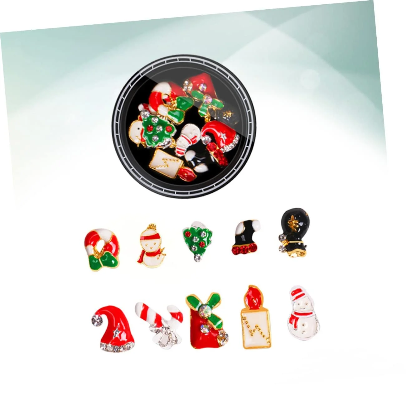 Украшение для ногтей Рождественский орнамент из сплава для маникюра, украшение для ногтей, заклепки для ногтей для женщин, фото №2