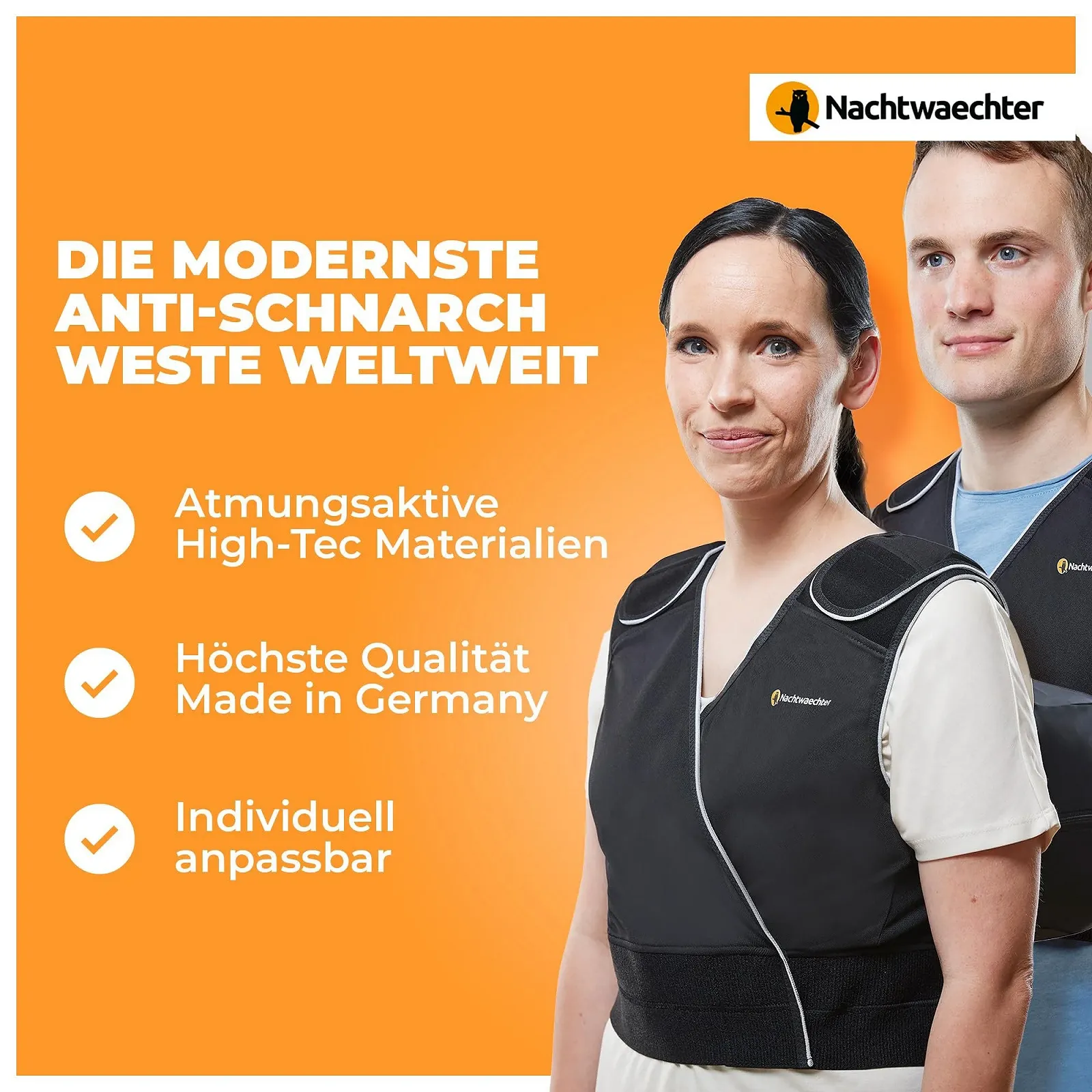 Жилет проти хропіння Nachtwaechter 2.0 XL/XXL з подовжувачем на липучці, фото №2