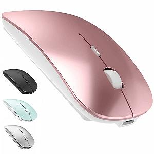 Мышь LEAPEST Беспроводная Bluetooth USB-C адаптер 2.4GHz Розовое золото - Фото 1