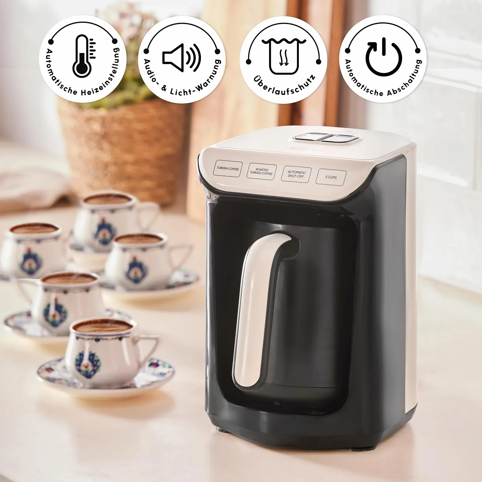 Кавоварка турецька KARACA Hatır Roast Cream, 5 чашок, 535 Вт, фото №4 Кавоварка турецька KARACA Hatır Roast Cream, 5 чашок, 535 Вт, фото №4