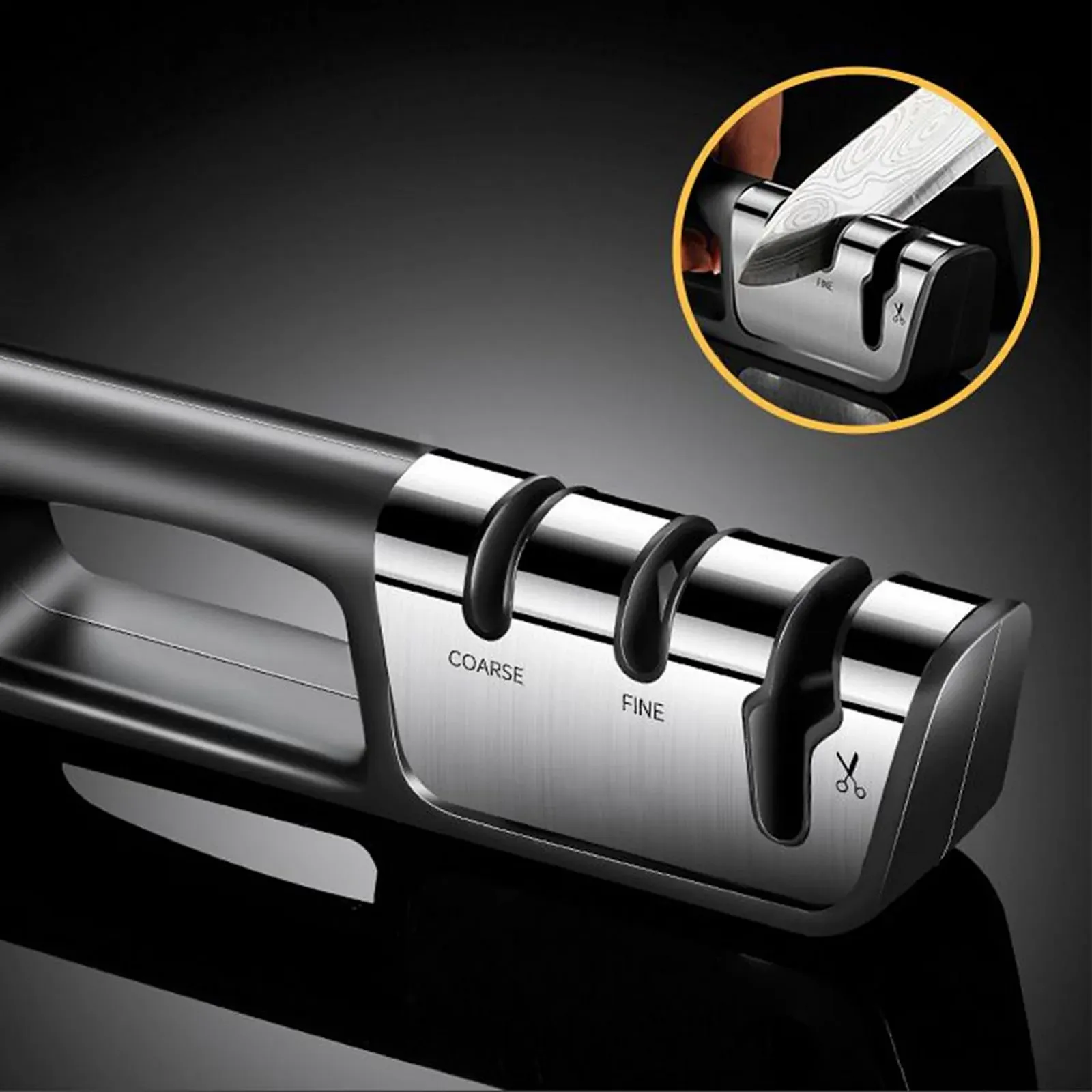 Точило для ножів Chef Cutter Sharpener 3-ступінчасте професійне, фото №8 Точило для ножів Chef Cutter Sharpener 3-ступінчасте професійне, фото №8