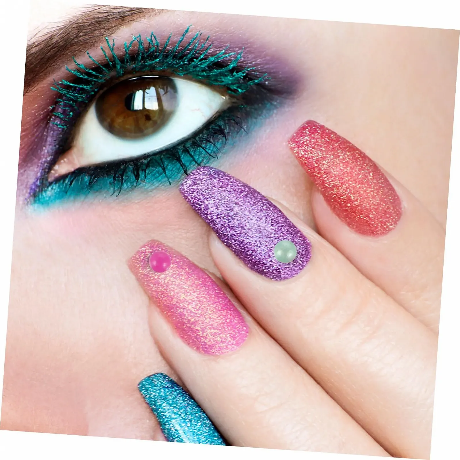 Бисер Healvian 2 коробки, аксессуары для ногтей, блестки, украшения для ногтей, блестки для DIY, дизайн ногтей, блестки для лица, жемчуг для ногтей, капли воды, цветной бисер, пластик, фото №4