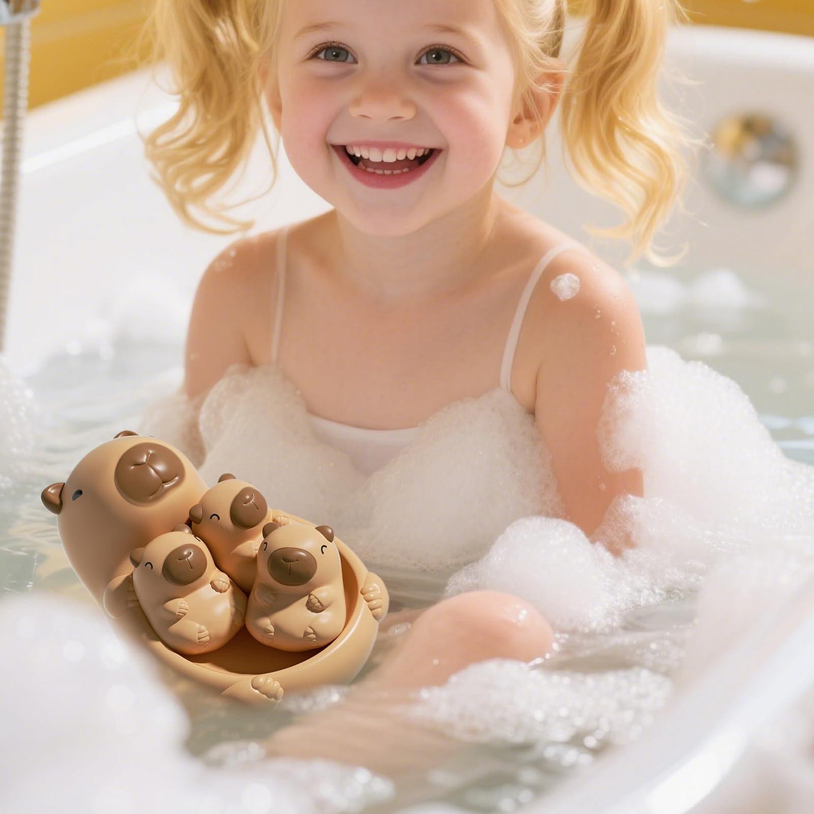 Іграшка для ванни Капібара для дітей, м\'яка, плаваюча, інтерактивна, для душу, басейну, фото №8
