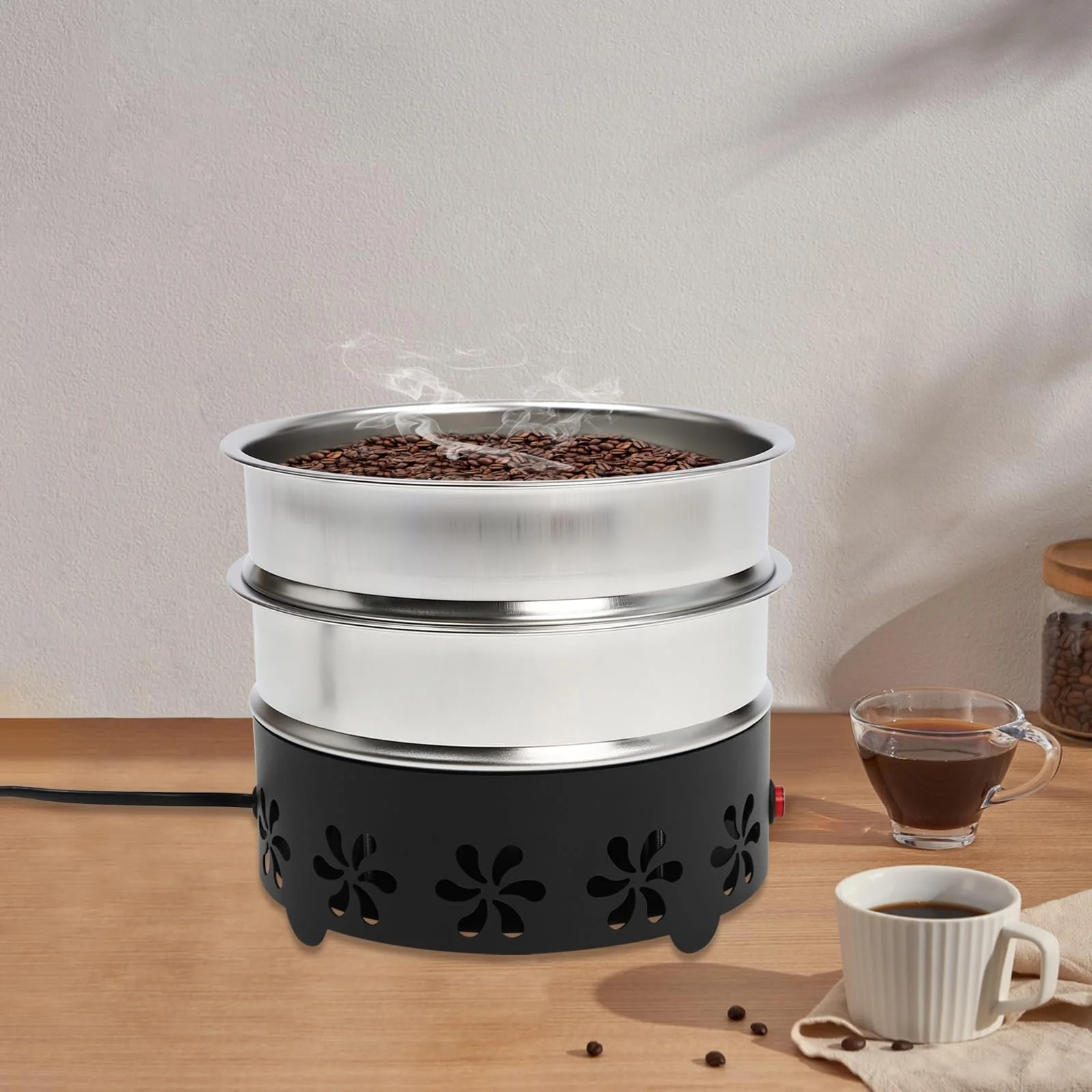 Охладитель кофейных зерен электрический, охлаждающая машина для зерен из нержавеющей стали 304, двойной слой, емкость 0,6 кг, для домашнего обжаривания, фото №6